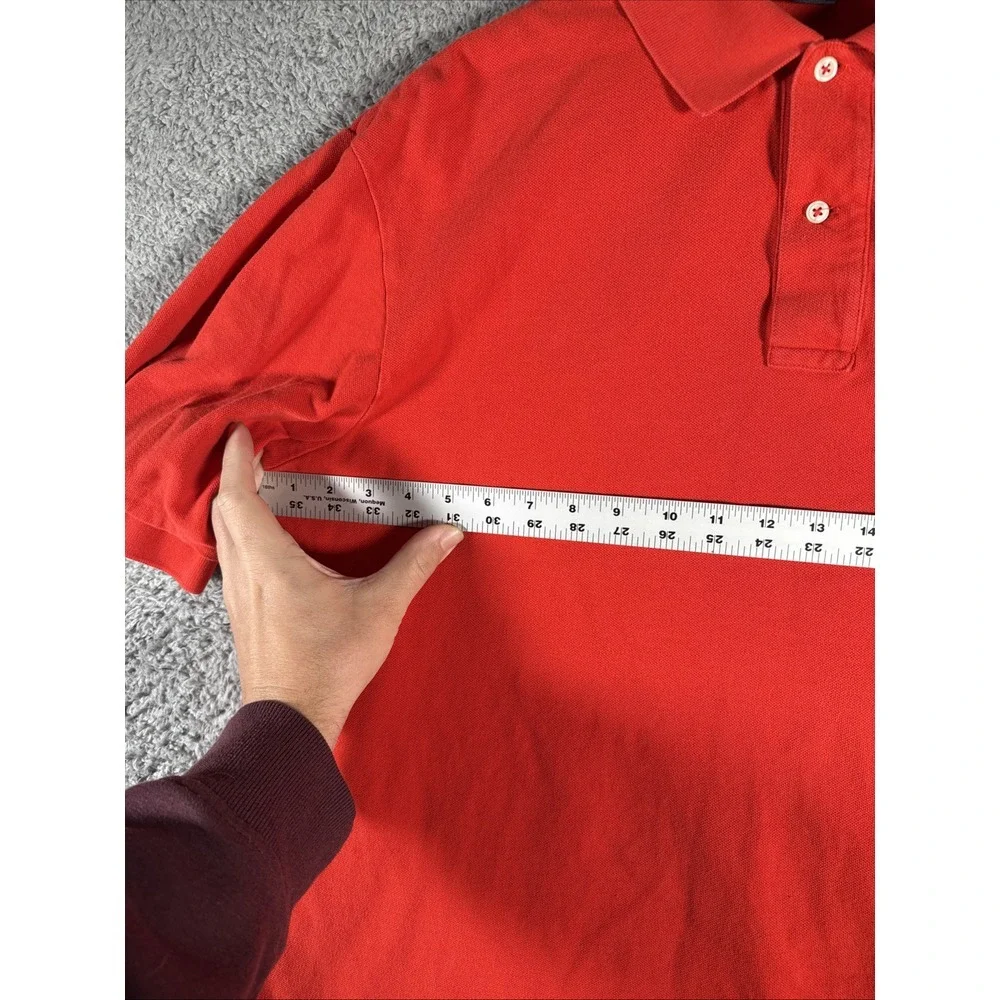 Polo Ralph Lauren Pique Shirt Mens XLT Tall Red Blue Pony‎